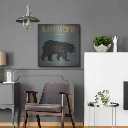 Luxe Metal Art 'Black Bear Porter' by Ryan Fowler, Metal Wall Art,24x24