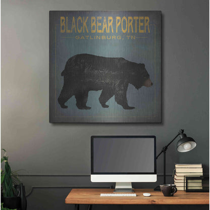Luxe Metal Art 'Black Bear Porter' by Ryan Fowler, Metal Wall Art,36x36