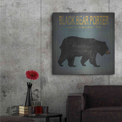 Luxe Metal Art 'Black Bear Porter' by Ryan Fowler, Metal Wall Art,36x36