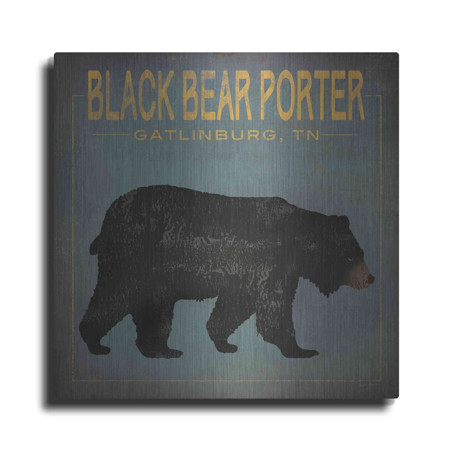 Luxe Metal Art 'Black Bear Porter' by Ryan Fowler, Metal Wall Art