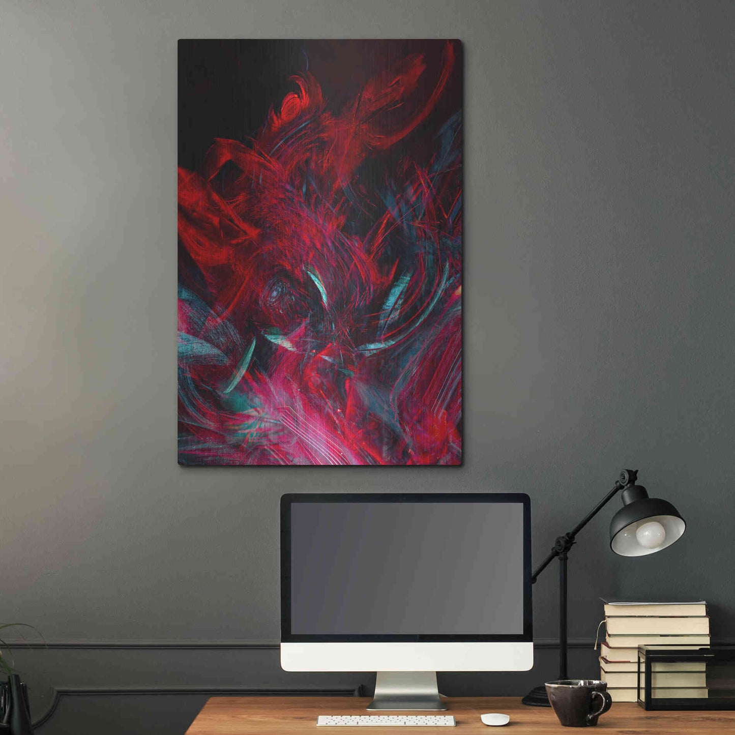 Luxe Metal Art 'Red Inferno' by Epic Portfolio, Metal Wall Art,24x36