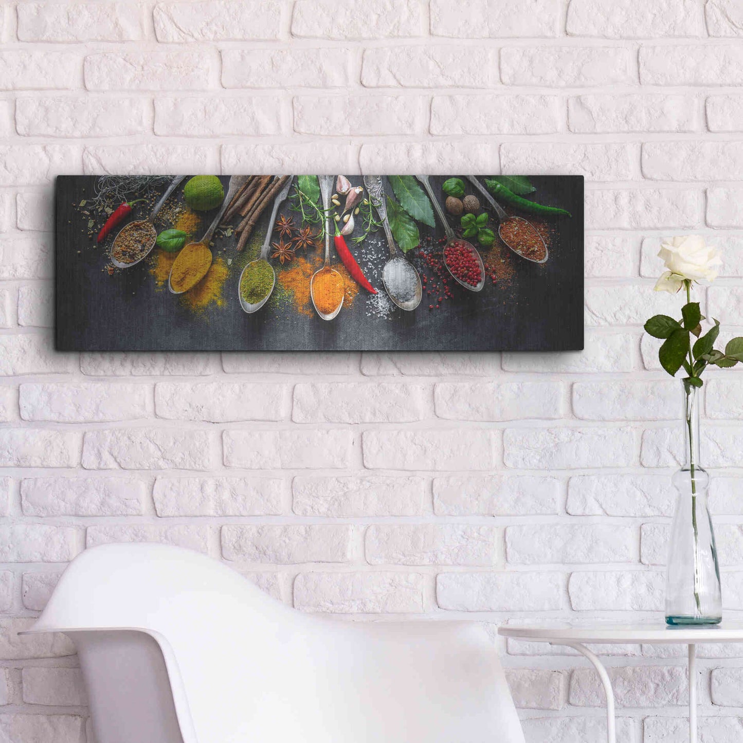 Luxe Metal Art 'Spicy World II' by Epic Portfolio, Metal Wall Art,36x12