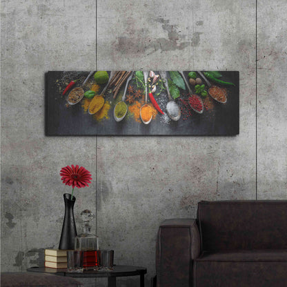 Luxe Metal Art 'Spicy World II' by Epic Portfolio, Metal Wall Art,48x16