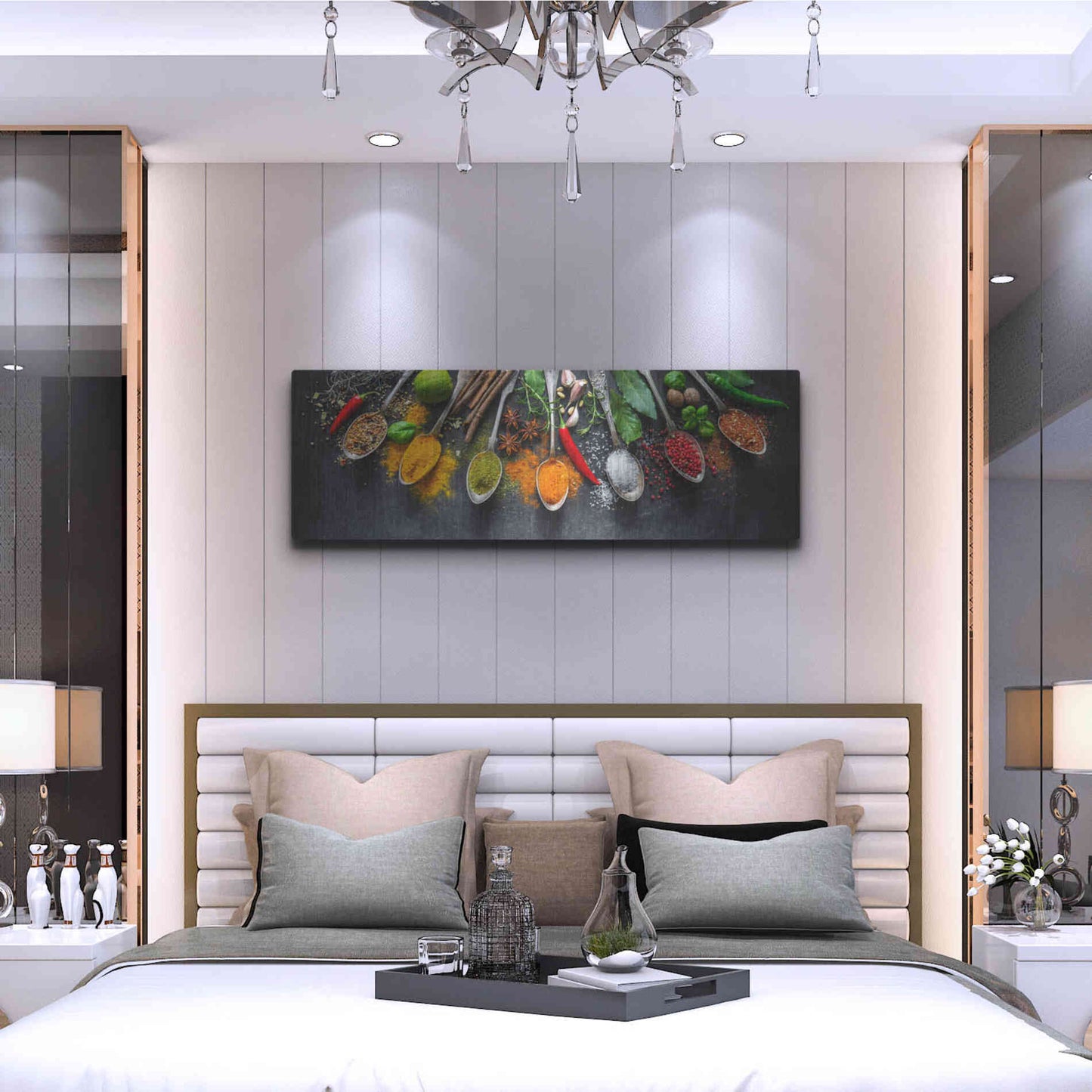 Luxe Metal Art 'Spicy World II' by Epic Portfolio, Metal Wall Art,48x16