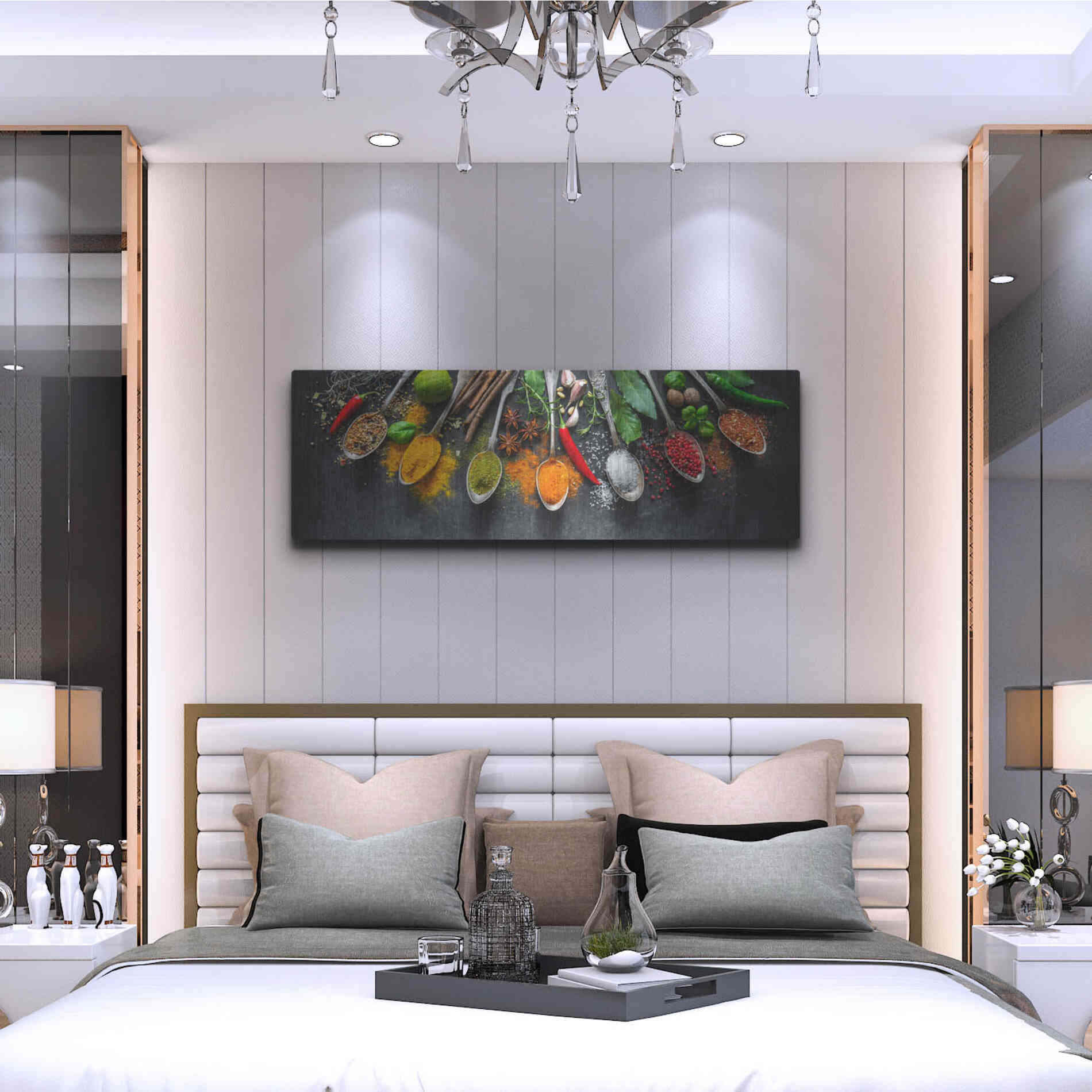 Luxe Metal Art 'Spicy World II' by Epic Portfolio, Metal Wall Art,48x16