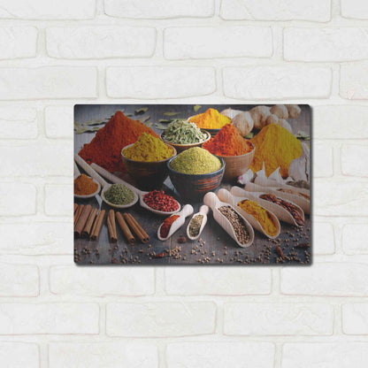 Luxe Metal Art 'Spicy World' by Epic Portfolio, Metal Wall Art,16x12