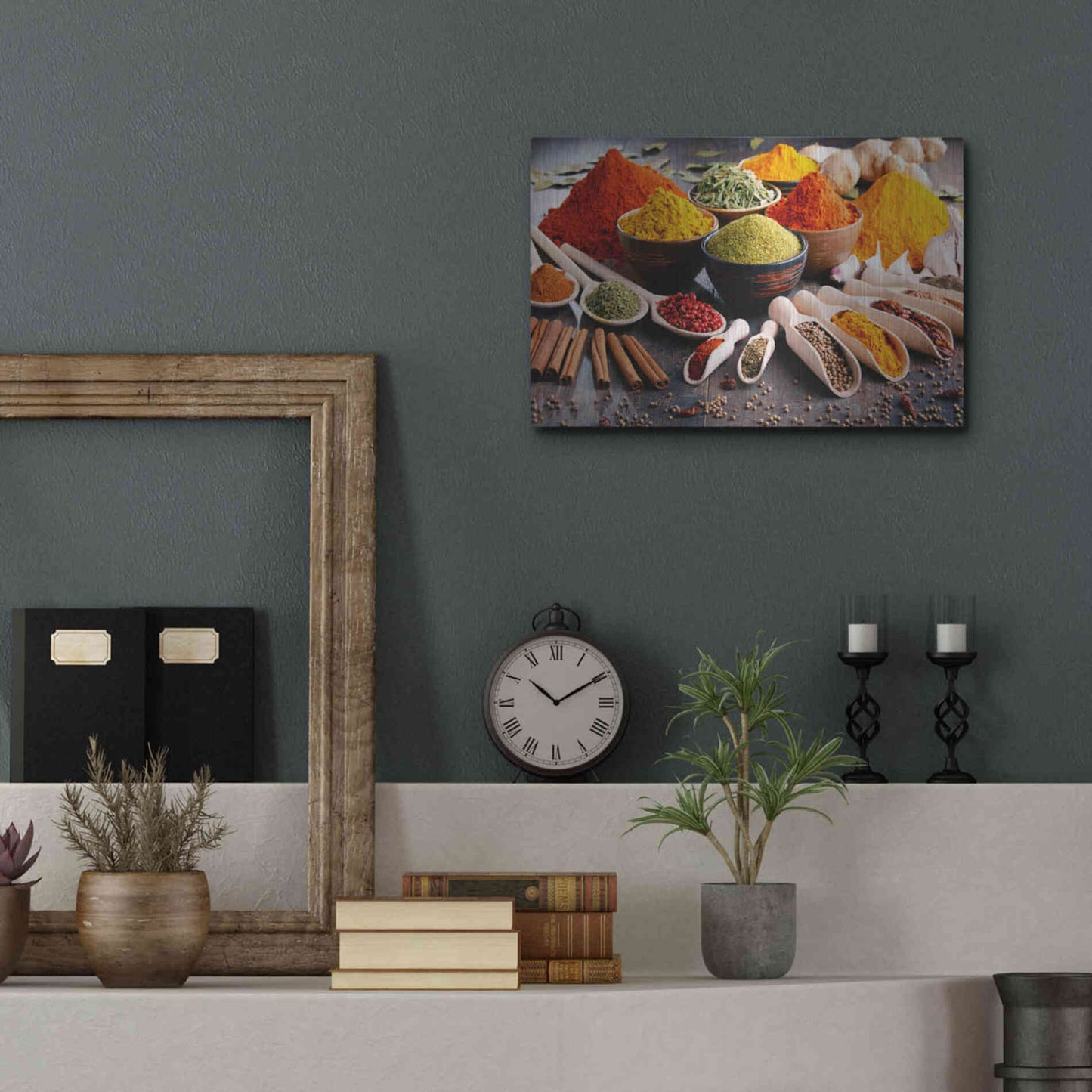 Luxe Metal Art 'Spicy World' by Epic Portfolio, Metal Wall Art,16x12