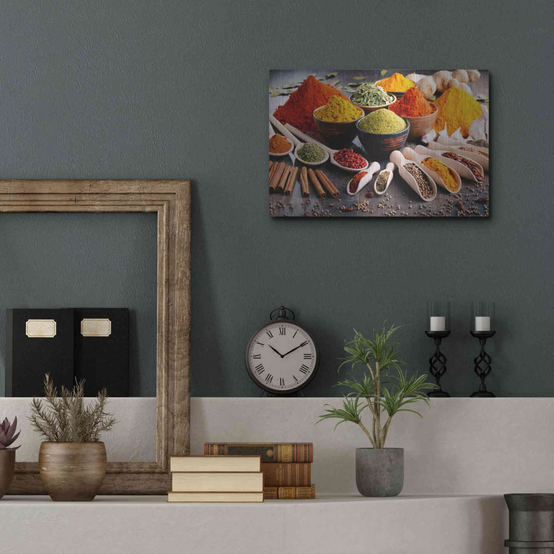 Luxe Metal Art 'Spicy World' by Epic Portfolio, Metal Wall Art,16x12