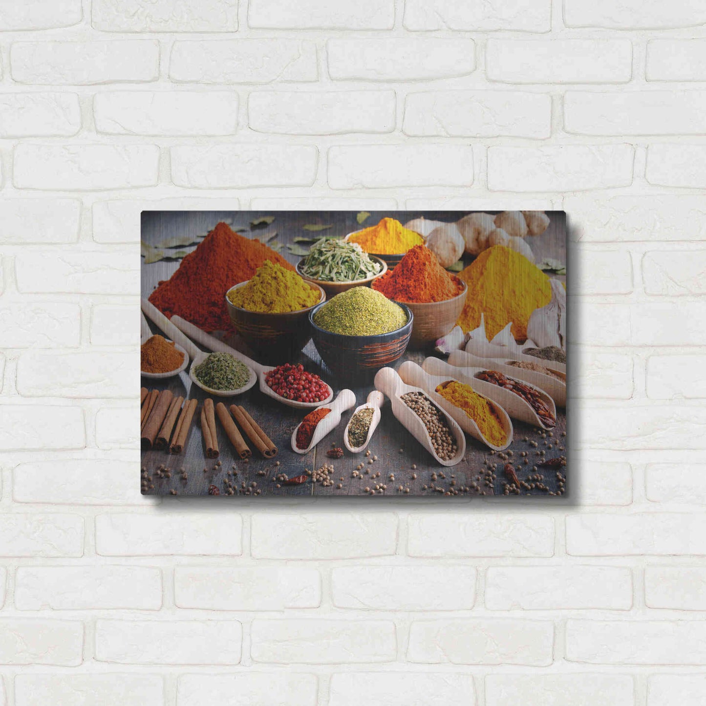 Luxe Metal Art 'Spicy World' by Epic Portfolio, Metal Wall Art,24x16