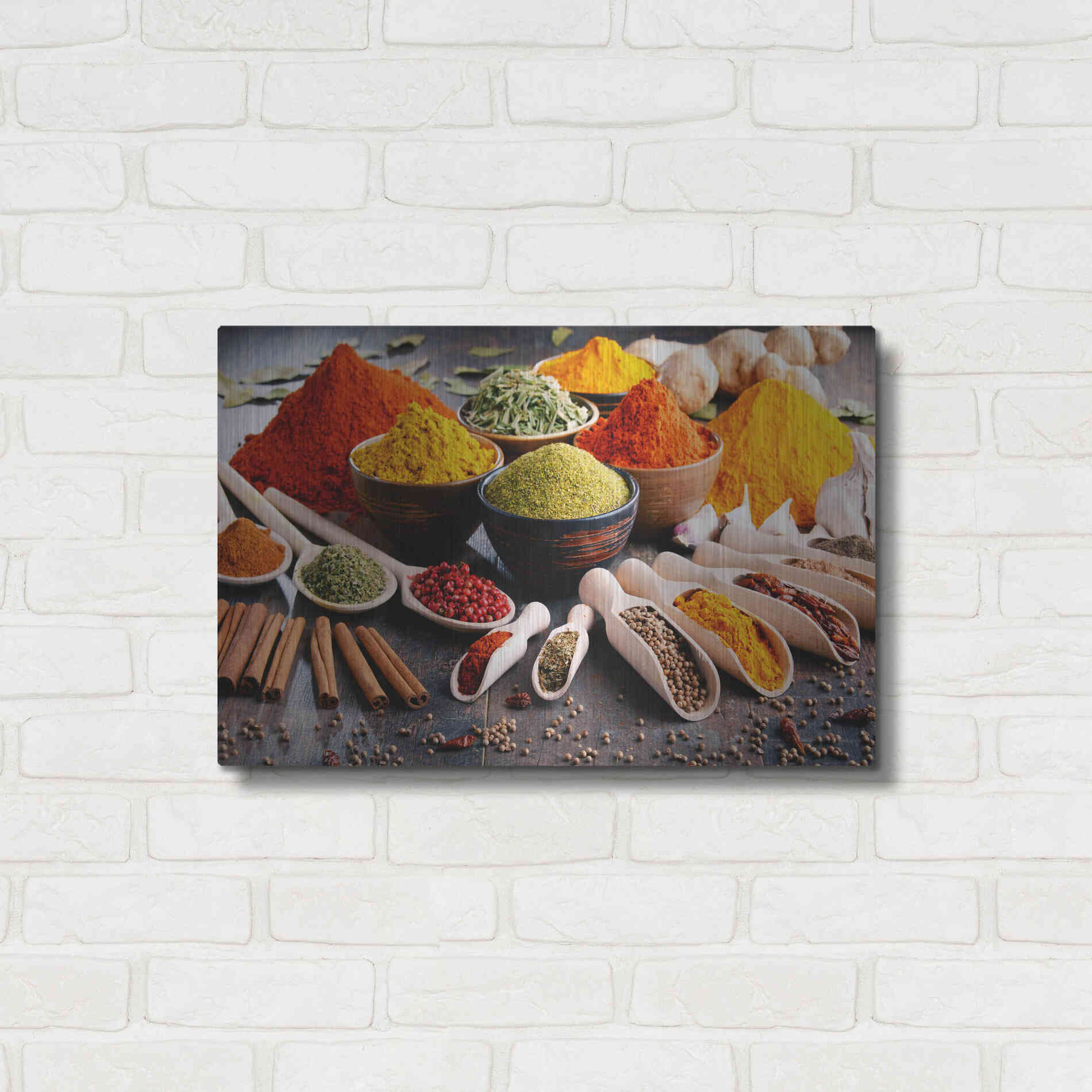 Luxe Metal Art 'Spicy World' by Epic Portfolio, Metal Wall Art,24x16