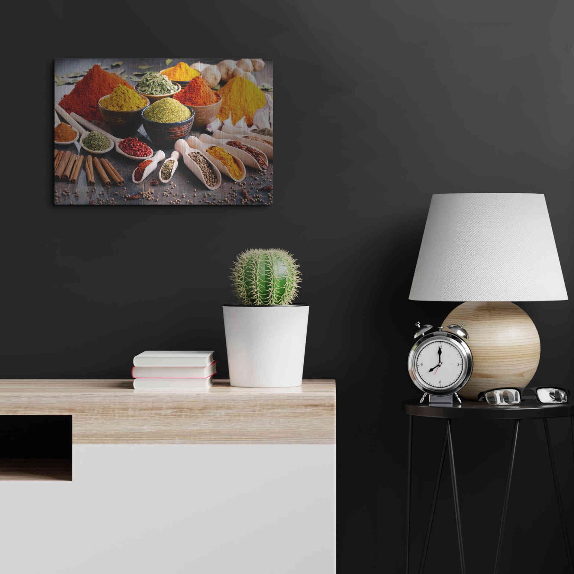 Luxe Metal Art 'Spicy World' by Epic Portfolio, Metal Wall Art,24x16