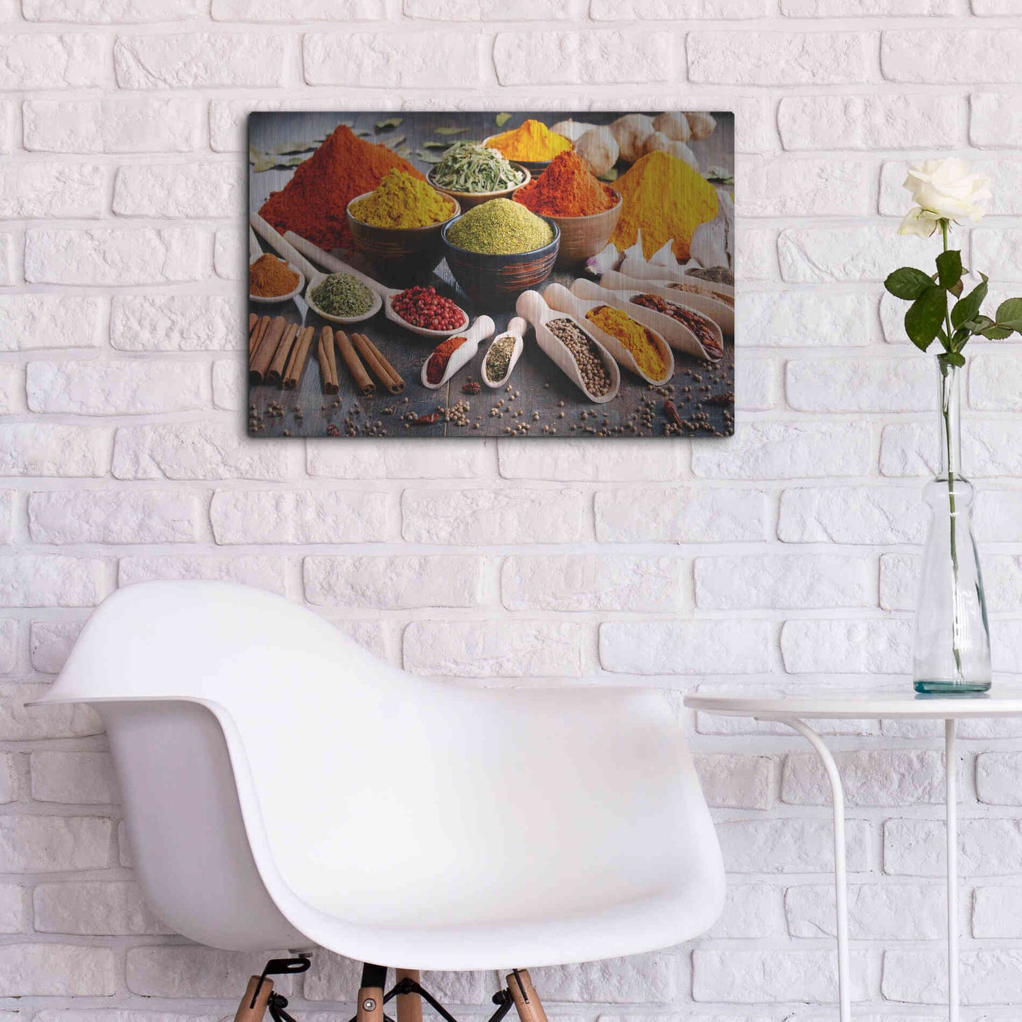 Luxe Metal Art 'Spicy World' by Epic Portfolio, Metal Wall Art,24x16