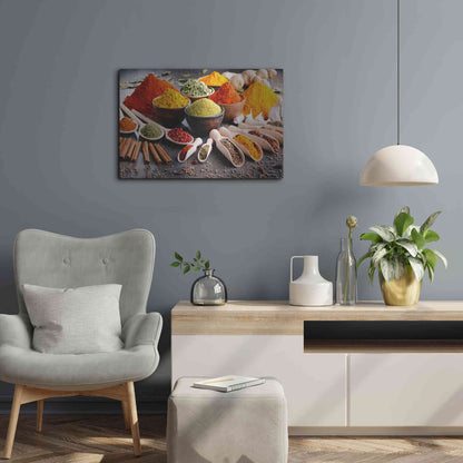 Luxe Metal Art 'Spicy World' by Epic Portfolio, Metal Wall Art,24x16