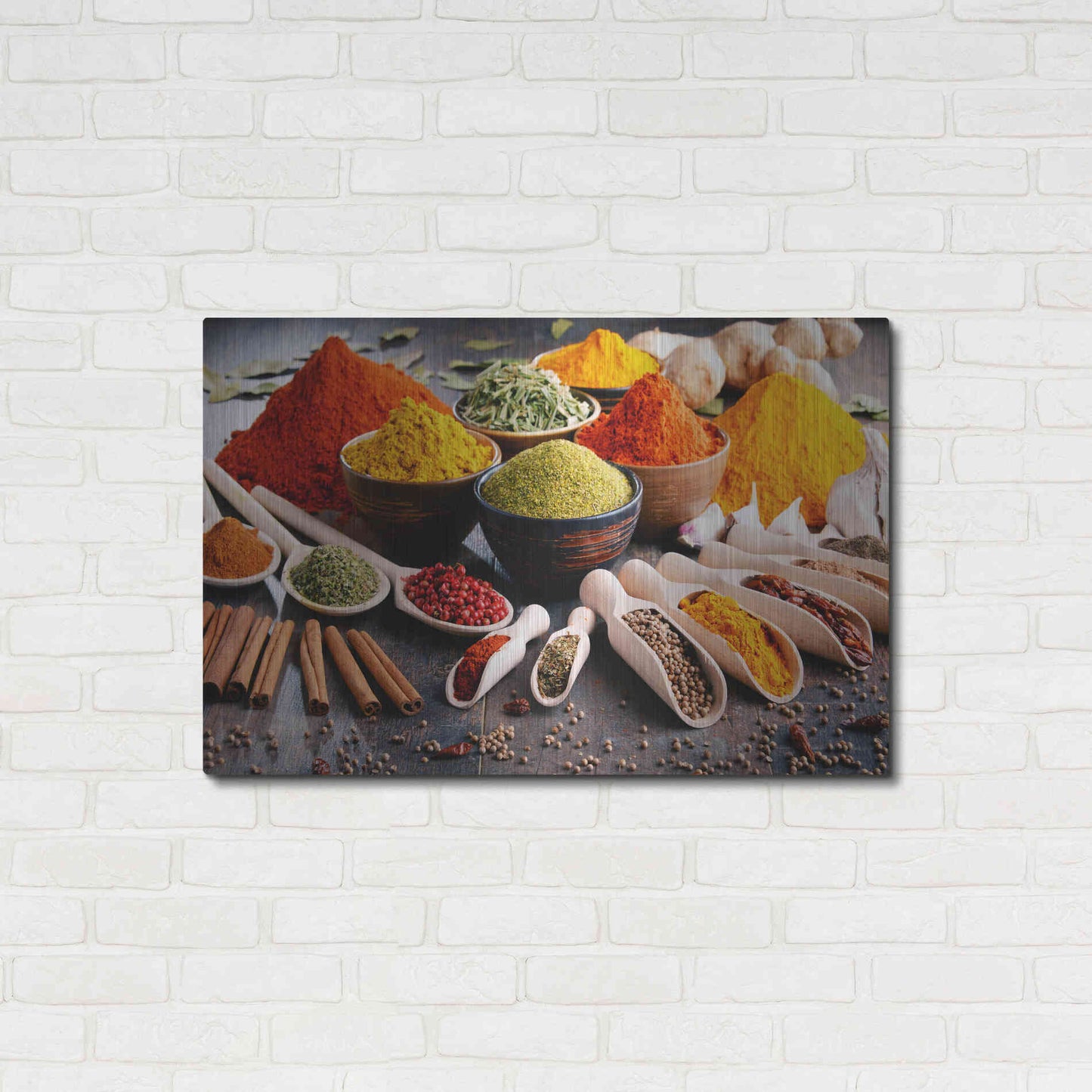 Luxe Metal Art 'Spicy World' by Epic Portfolio, Metal Wall Art,36x24