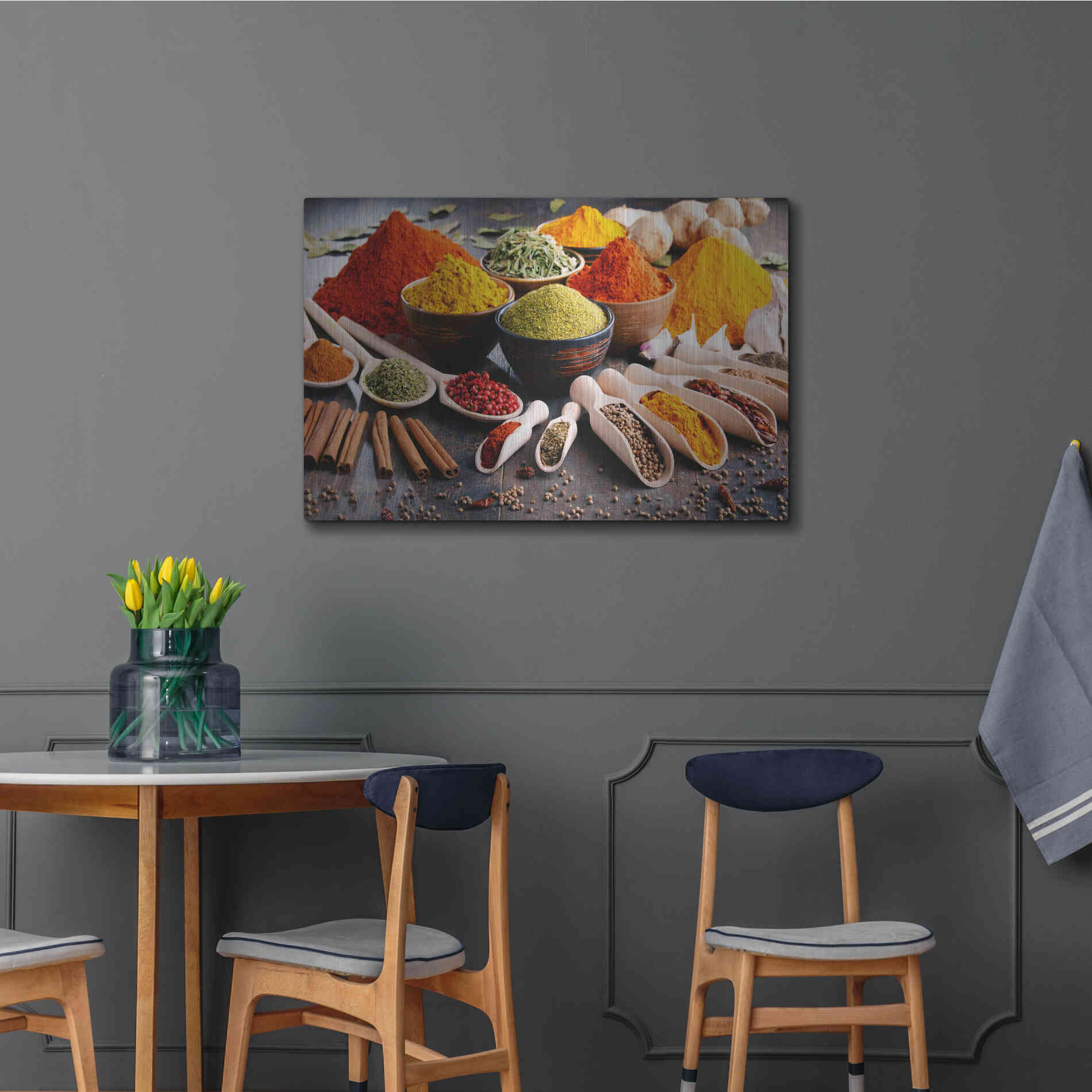 Luxe Metal Art 'Spicy World' by Epic Portfolio, Metal Wall Art,36x24