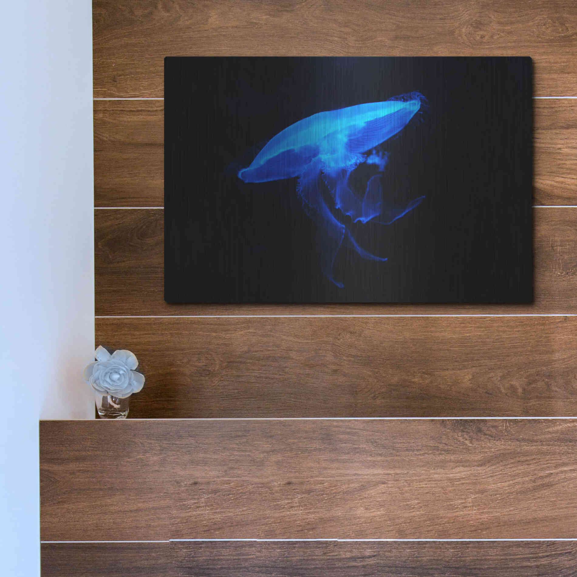 Luxe Metal Art 'Swan Lake' by Epic Portfolio, Metal Wall Art,16x12