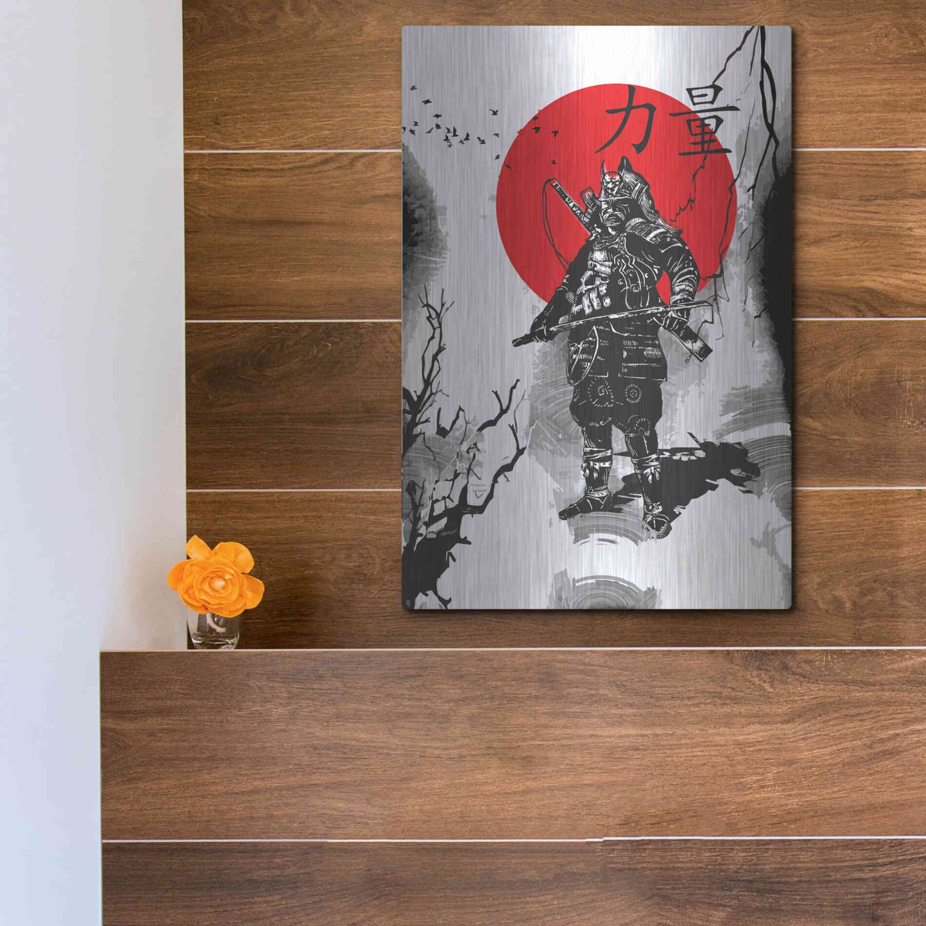 Luxe Metal Art 'The Last Samurai ' by Epic Portfolio, Metal Wall Art,12x16