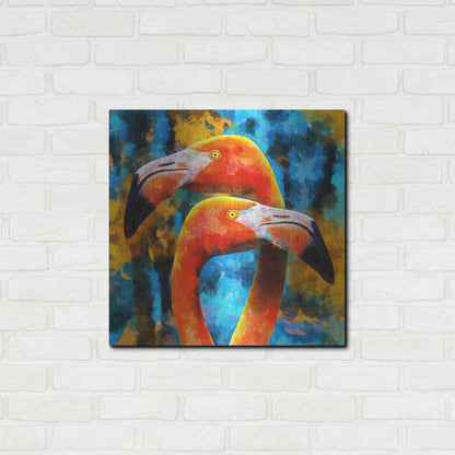 Luxe Metal Art 'The Lost Flamingos ' by Epic Portfolio, Metal Wall Art,24x24