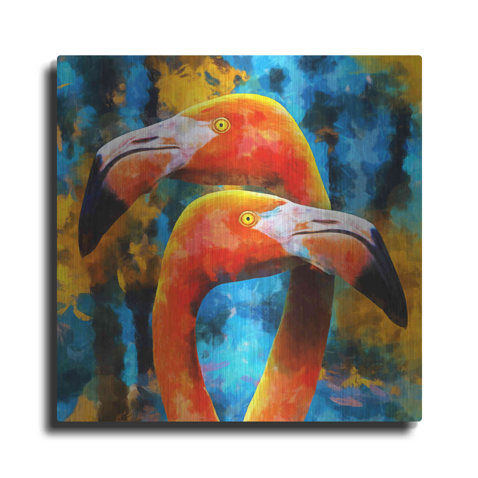 Luxe Metal Art 'The Lost Flamingos ' by Epic Portfolio, Metal Wall Art