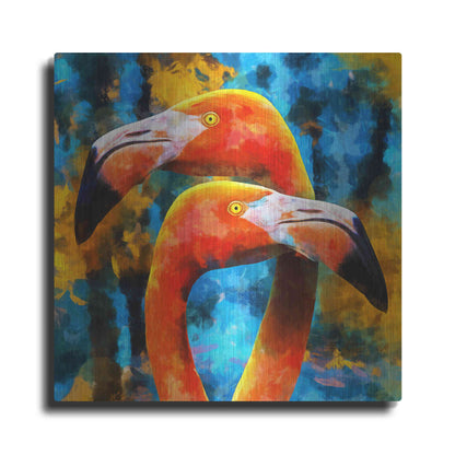 Luxe Metal Art 'The Lost Flamingos ' by Epic Portfolio, Metal Wall Art