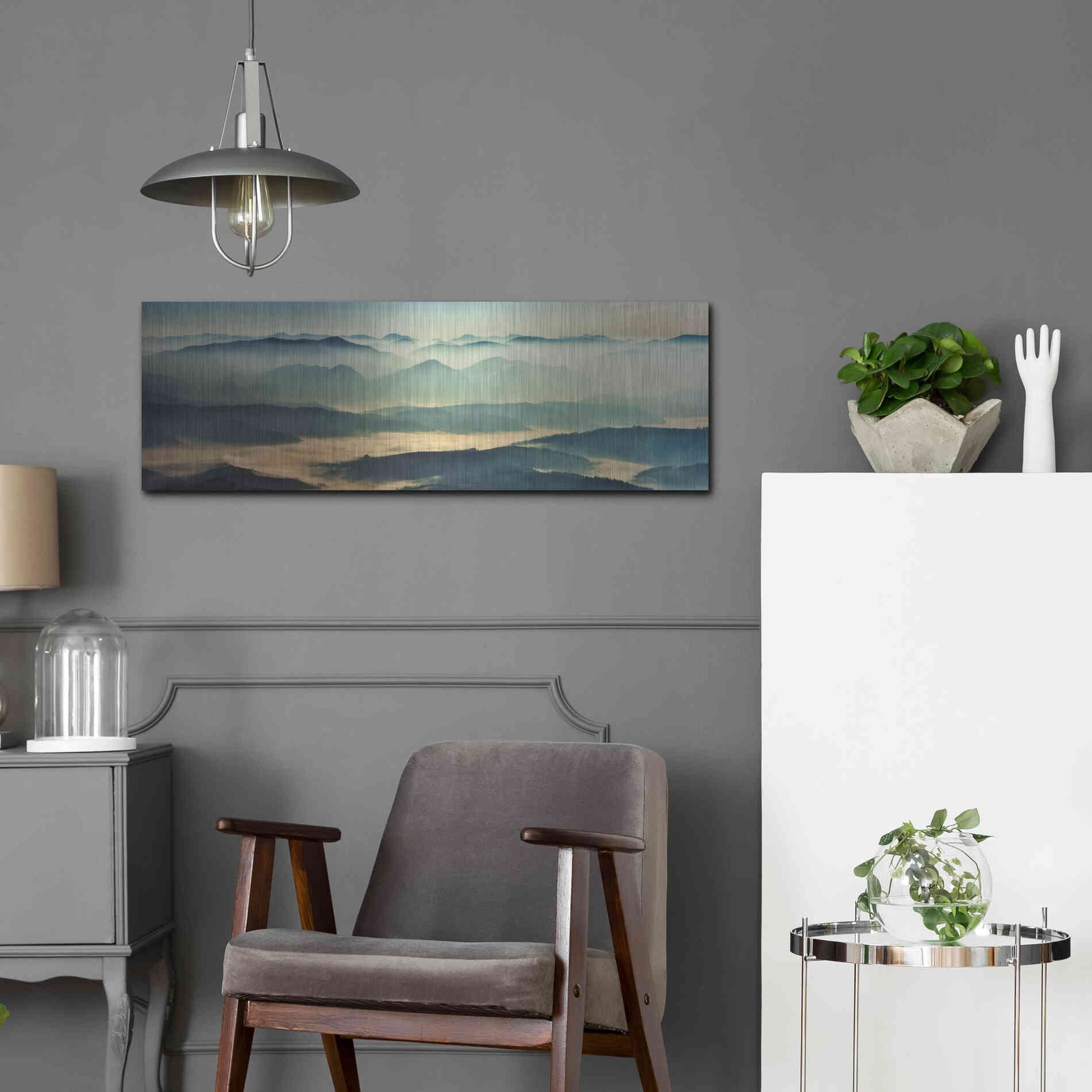 Luxe Metal Art 'The Unknown' by Epic Portfolio, Metal Wall Art,36x12