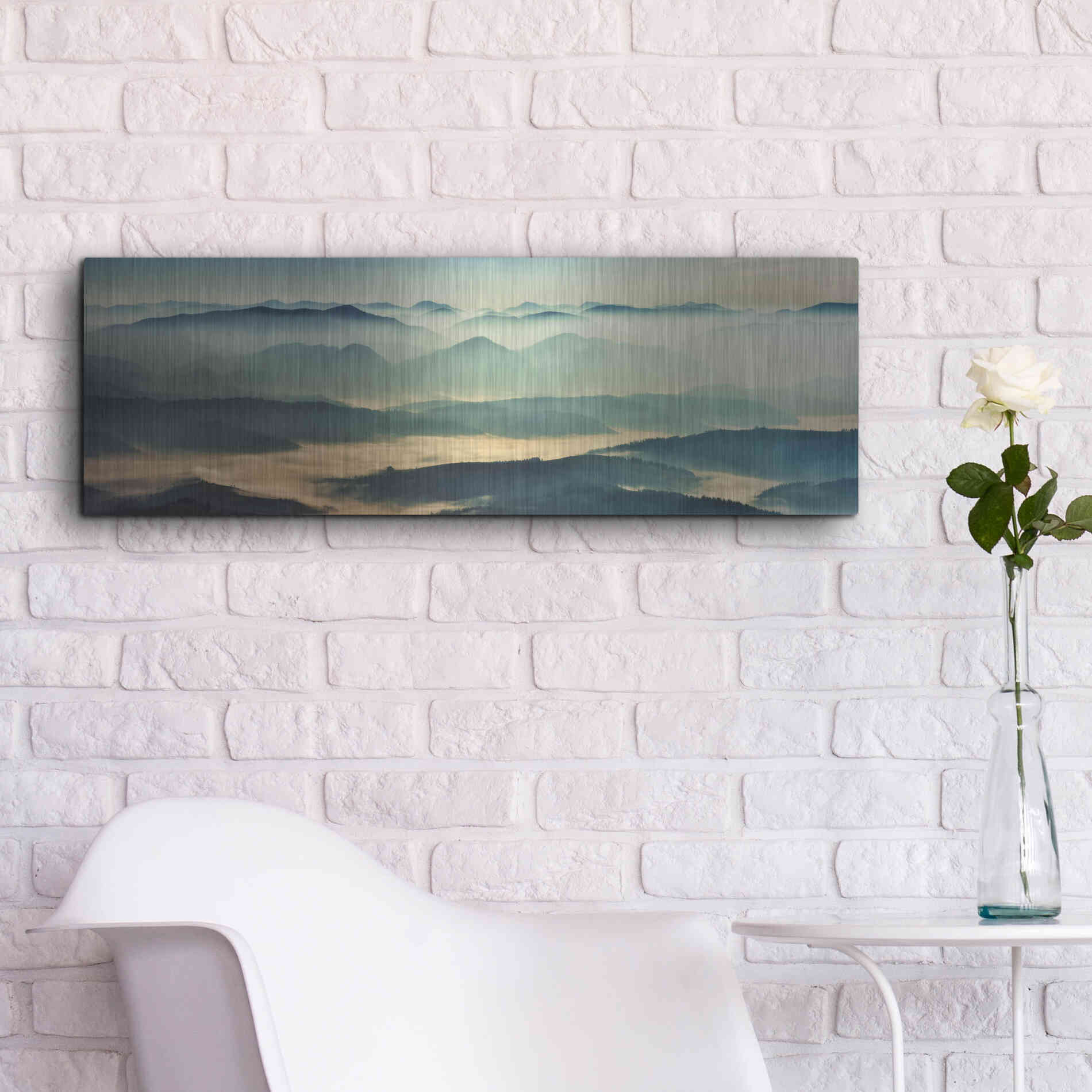 Luxe Metal Art 'The Unknown' by Epic Portfolio, Metal Wall Art,36x12