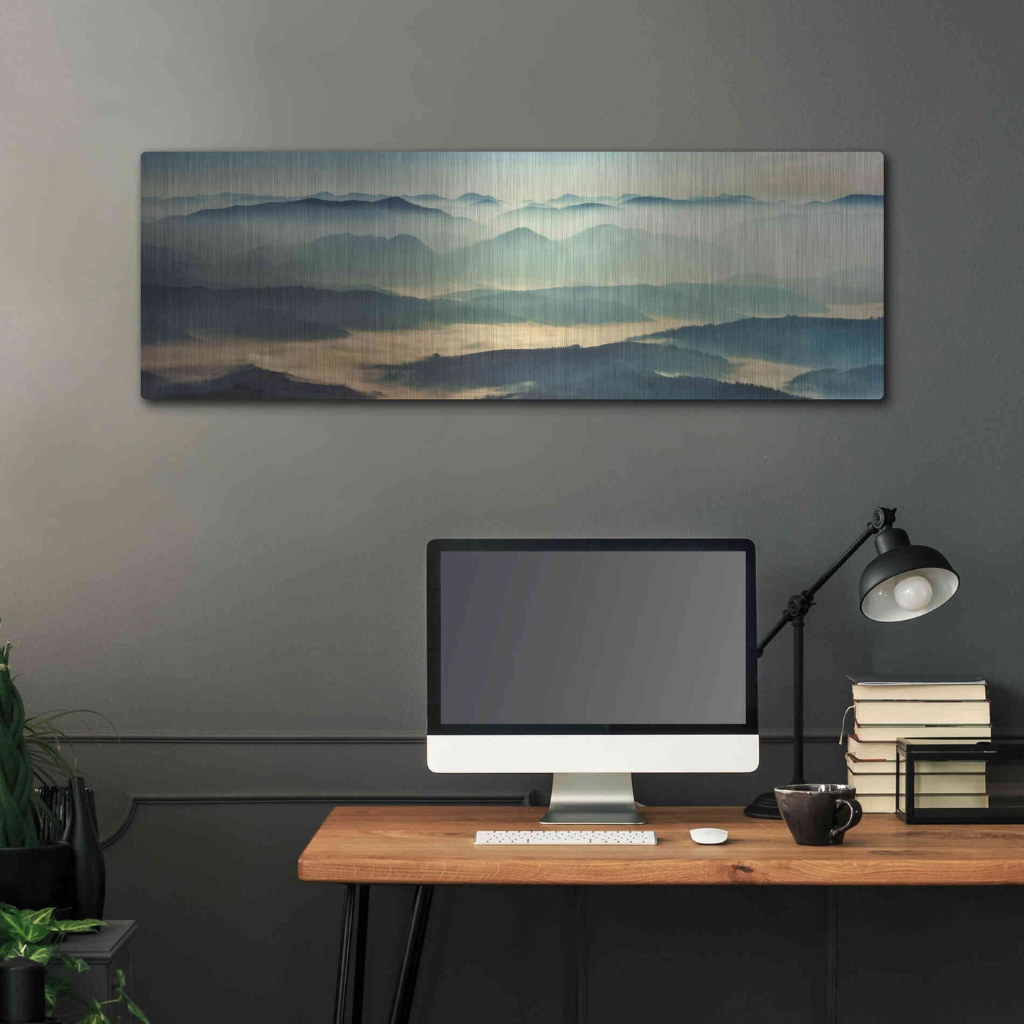 Luxe Metal Art 'The Unknown' by Epic Portfolio, Metal Wall Art,48x16