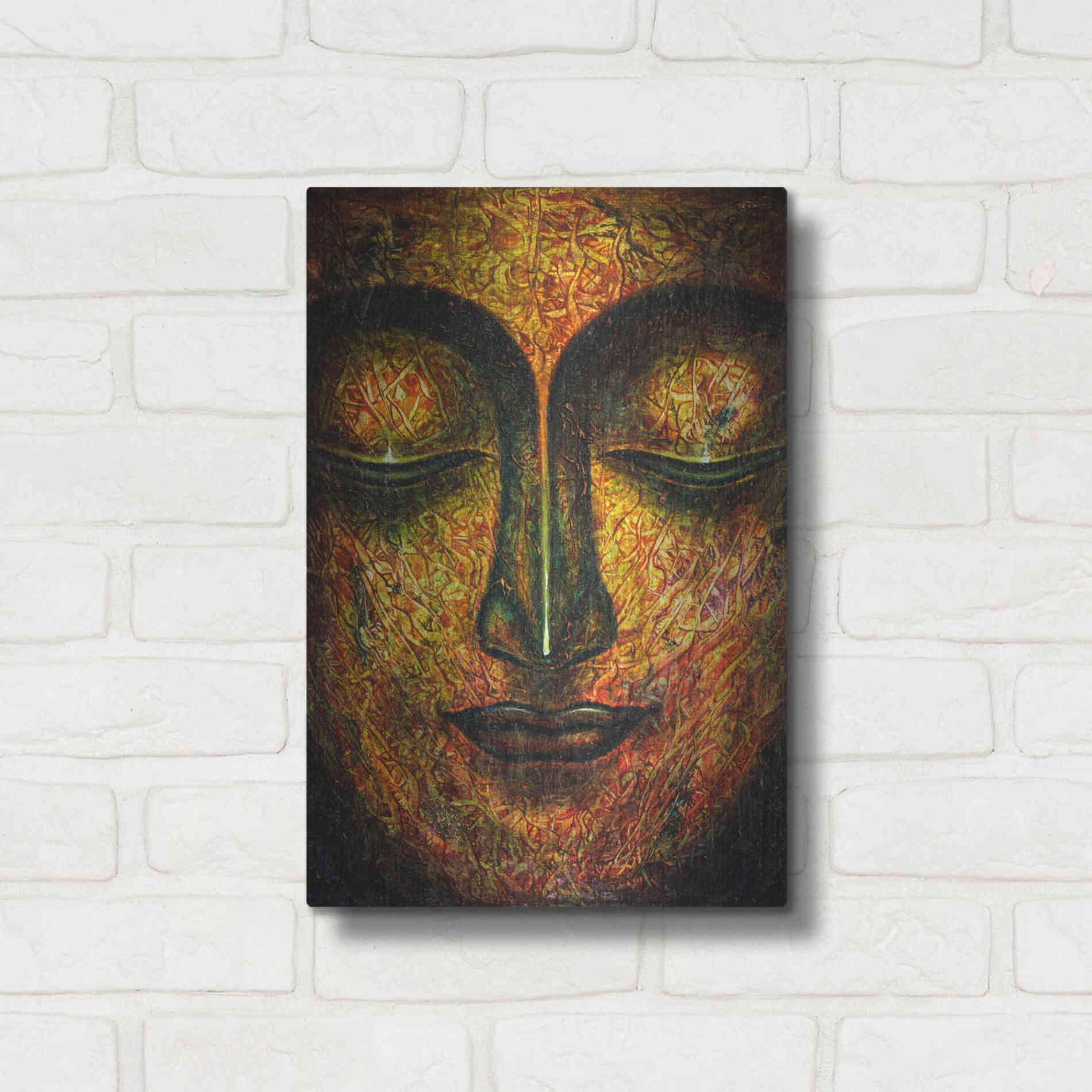 Luxe Metal Art 'Tranquil Budha' by Epic Portfolio, Metal Wall Art,12x16
