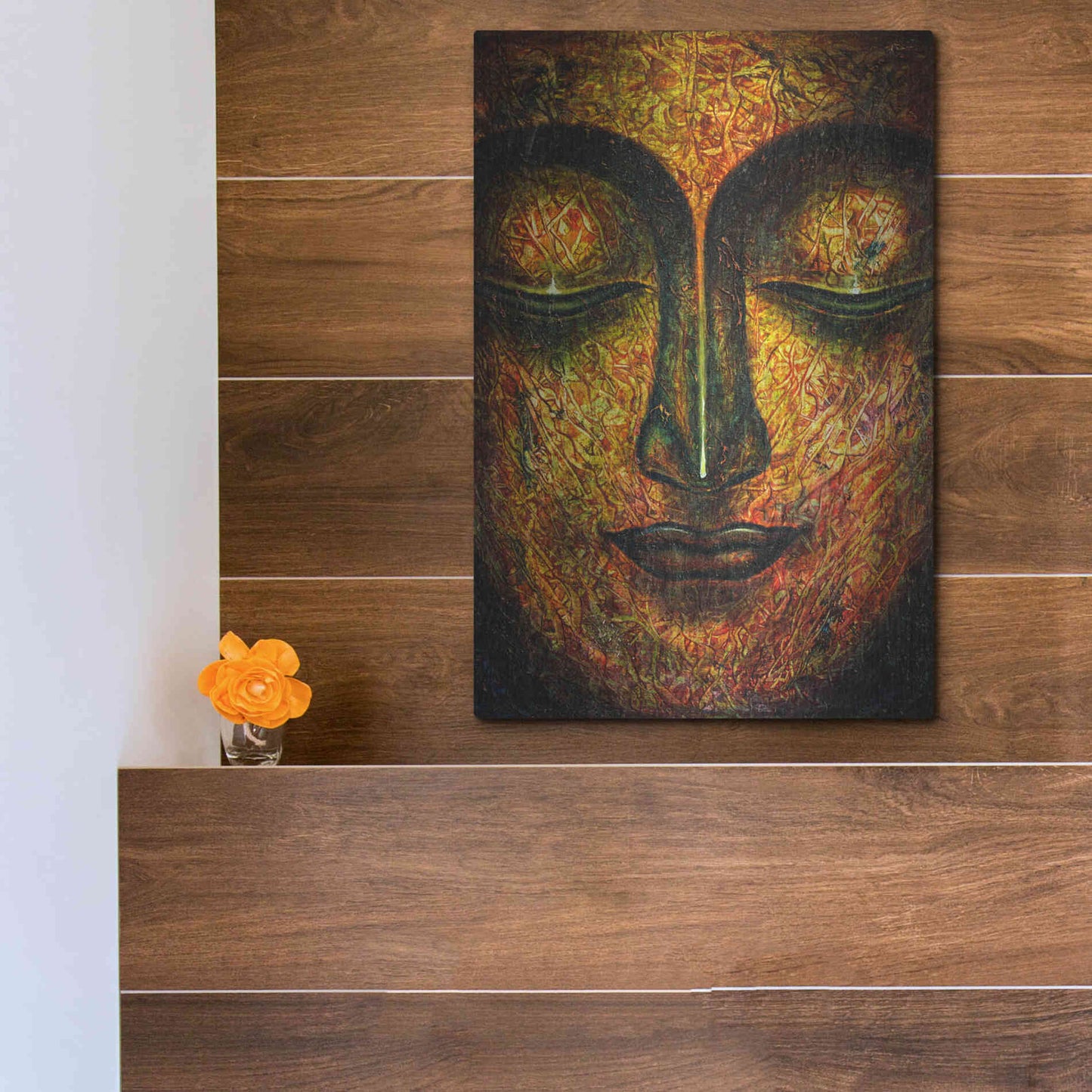 Luxe Metal Art 'Tranquil Budha' by Epic Portfolio, Metal Wall Art,12x16