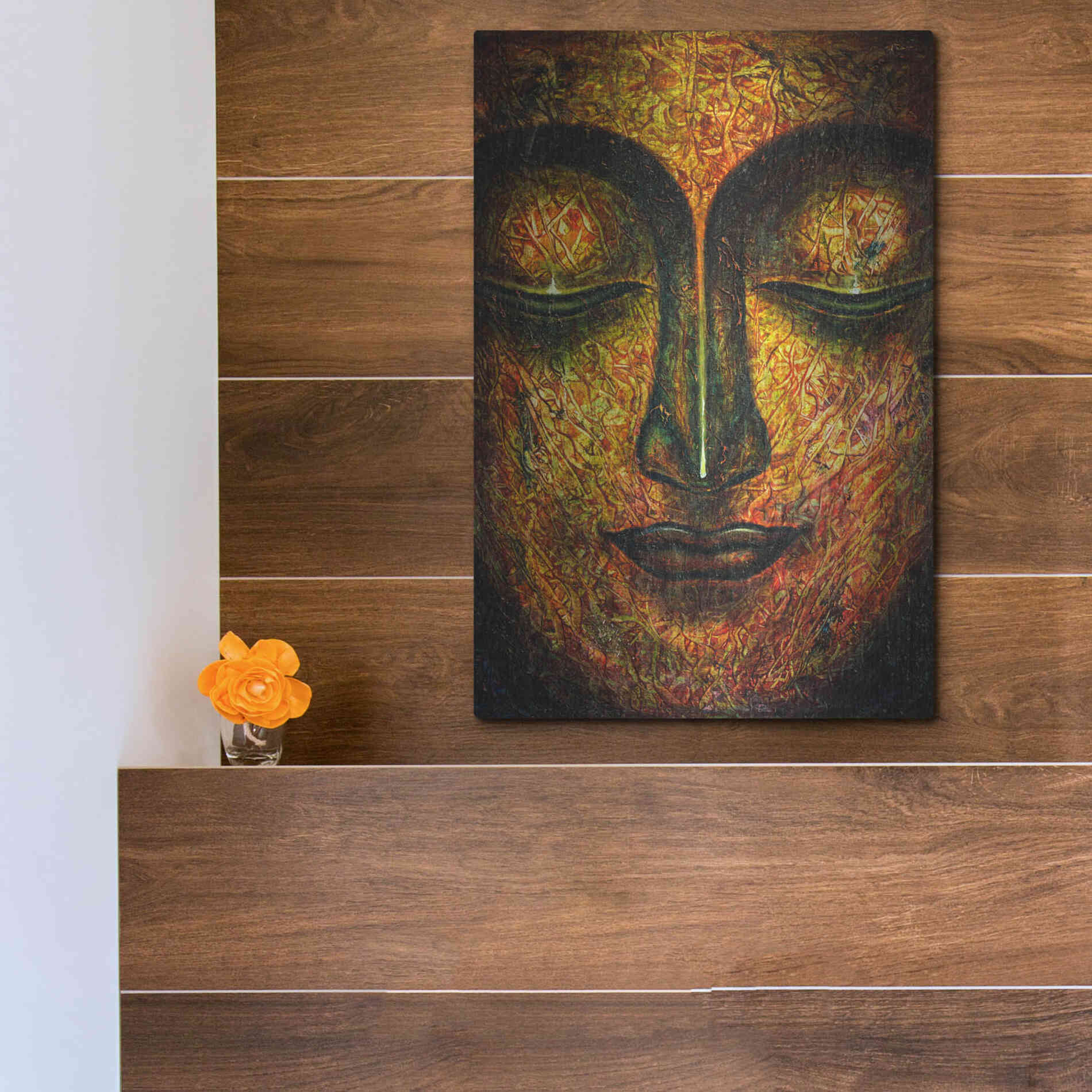 Luxe Metal Art 'Tranquil Budha' by Epic Portfolio, Metal Wall Art,12x16