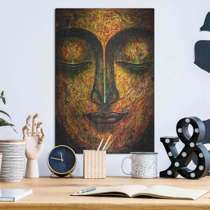 Luxe Metal Art 'Tranquil Budha' by Epic Portfolio, Metal Wall Art,12x16
