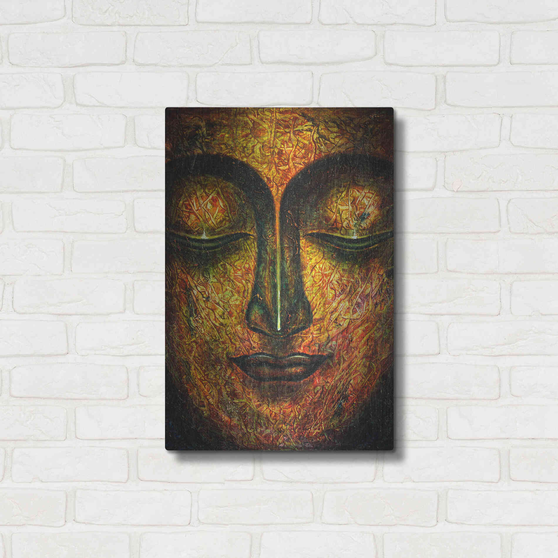 Luxe Metal Art 'Tranquil Budha' by Epic Portfolio, Metal Wall Art,16x24