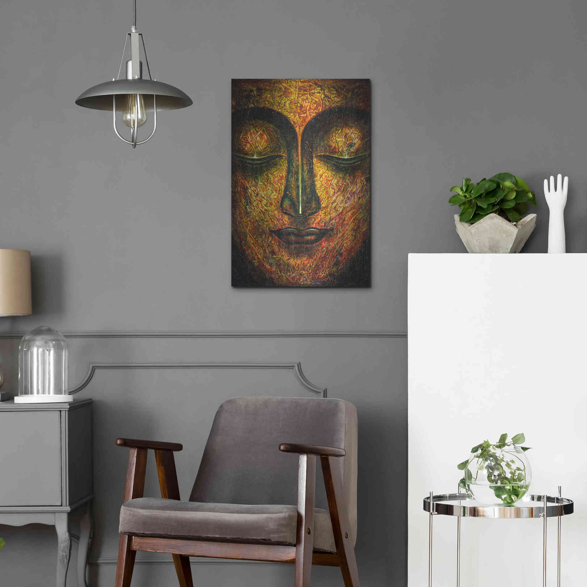 Luxe Metal Art 'Tranquil Budha' by Epic Portfolio, Metal Wall Art,16x24