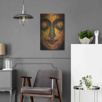 Luxe Metal Art 'Tranquil Budha' by Epic Portfolio, Metal Wall Art,16x24