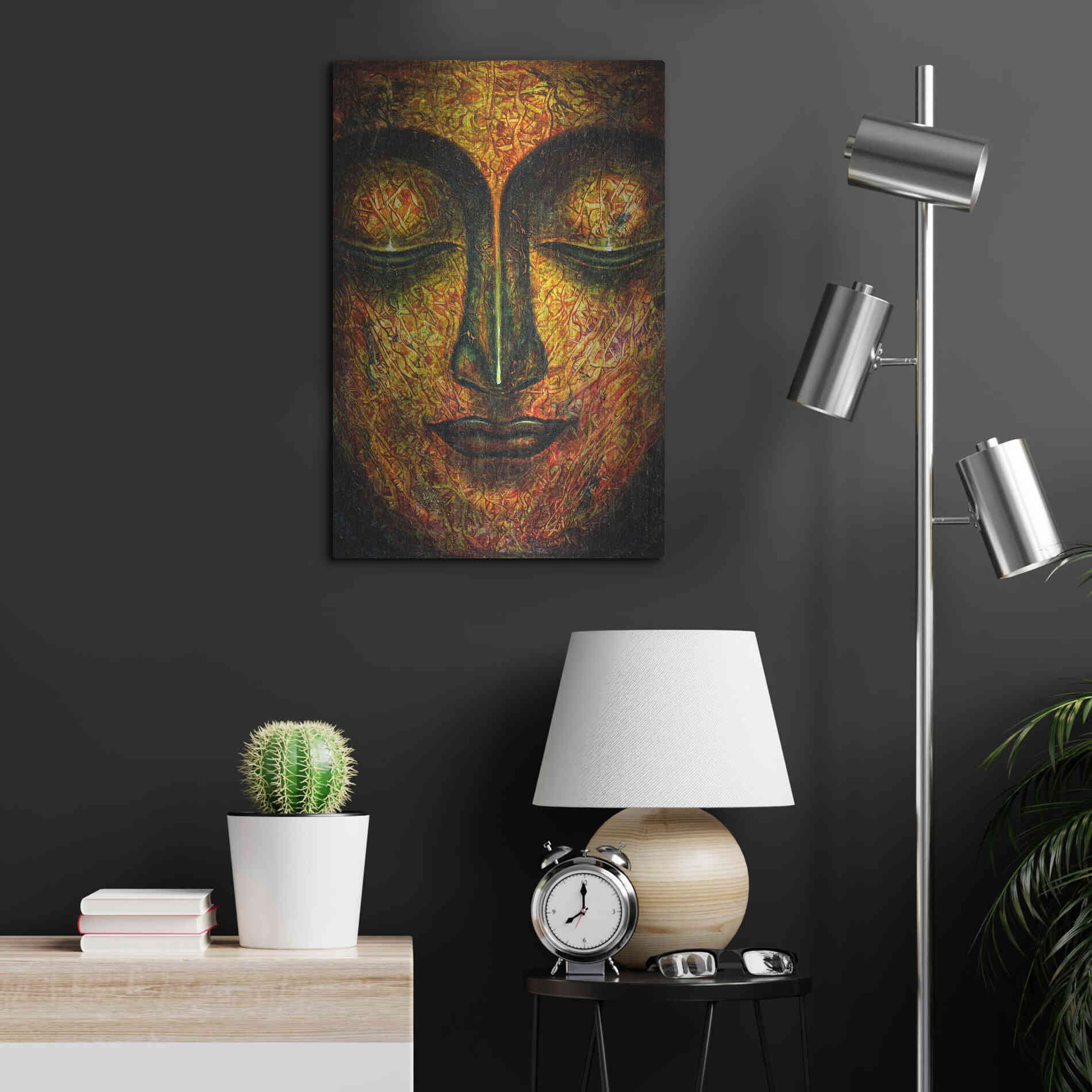 Luxe Metal Art 'Tranquil Budha' by Epic Portfolio, Metal Wall Art,16x24