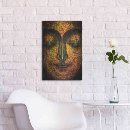 Luxe Metal Art 'Tranquil Budha' by Epic Portfolio, Metal Wall Art,16x24