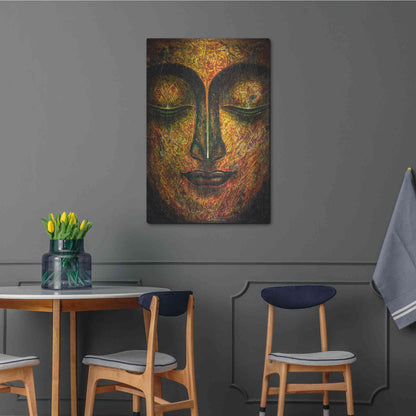 Luxe Metal Art 'Tranquil Budha' by Epic Portfolio, Metal Wall Art,24x36