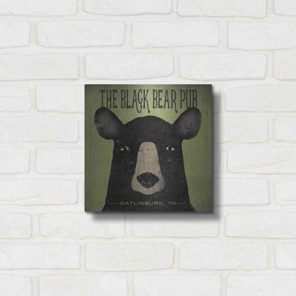 Luxe Metal Art 'The Black Bear Pub' by Ryan Fowler, Metal Wall Art,12x12