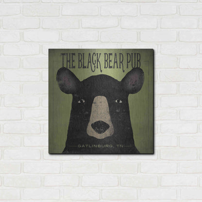 Luxe Metal Art 'The Black Bear Pub' by Ryan Fowler, Metal Wall Art,24x24