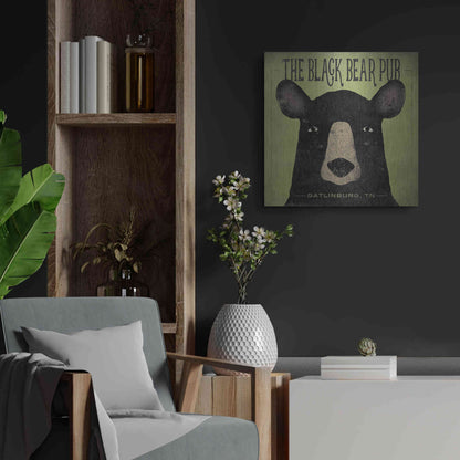 Luxe Metal Art 'The Black Bear Pub' by Ryan Fowler, Metal Wall Art,24x24