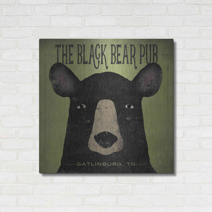 Luxe Metal Art 'The Black Bear Pub' by Ryan Fowler, Metal Wall Art,36x36