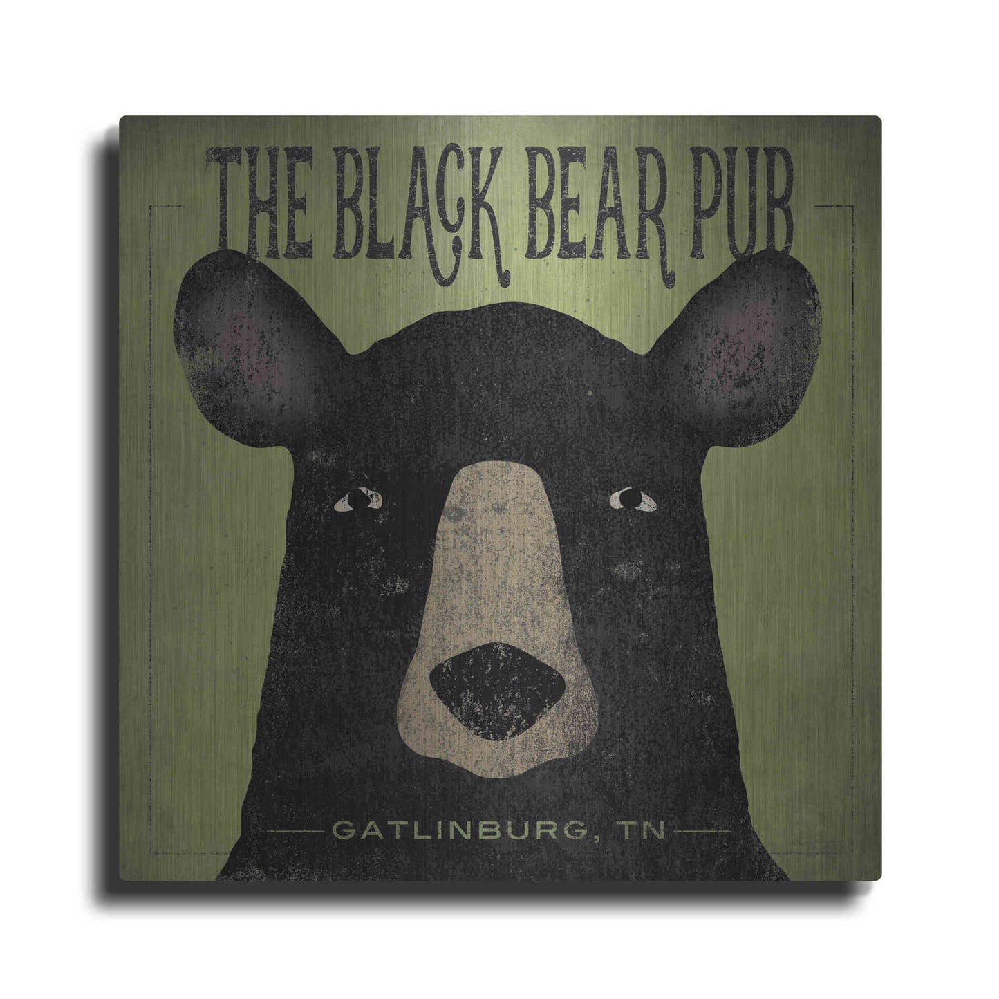 Luxe Metal Art 'The Black Bear Pub' by Ryan Fowler, Metal Wall Art