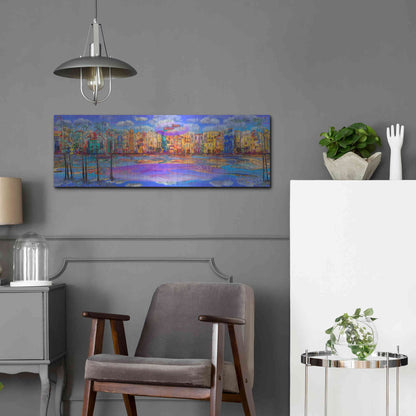 Luxe Metal Art 'Trippy Amsterdam' by Epic Portfolio, Metal Wall Art,36x12