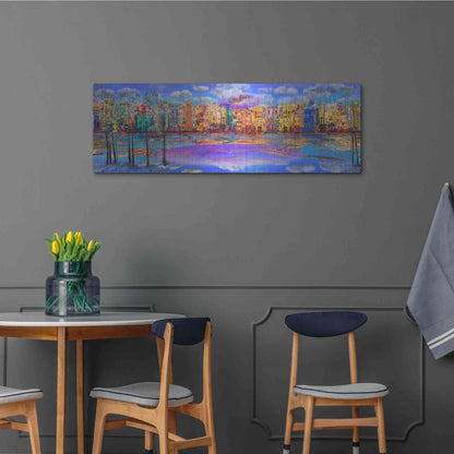 Luxe Metal Art 'Trippy Amsterdam' by Epic Portfolio, Metal Wall Art,48x16