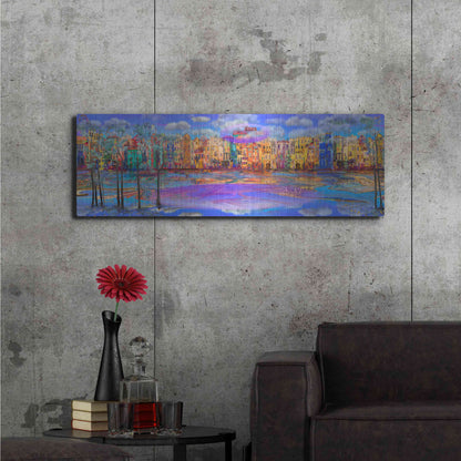 Luxe Metal Art 'Trippy Amsterdam' by Epic Portfolio, Metal Wall Art,48x16