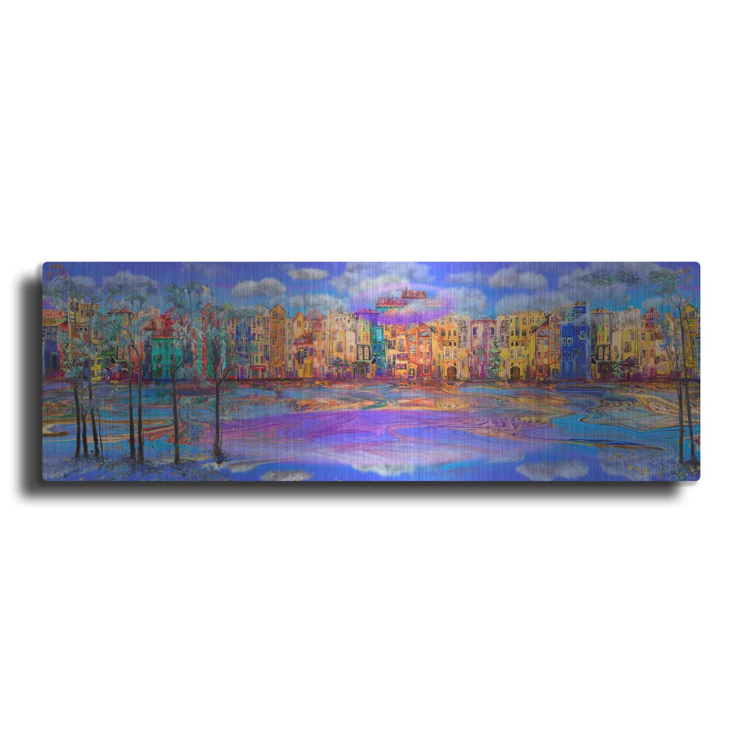 Luxe Metal Art 'Trippy Amsterdam' by Epic Portfolio, Metal Wall Art