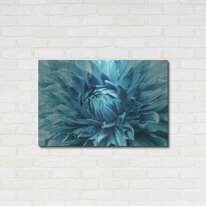 Luxe Metal Art 'Turquoise Dahlia' by Epic Portfolio, Metal Wall Art,36x24