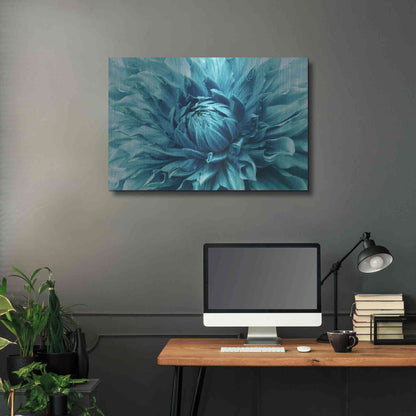 Luxe Metal Art 'Turquoise Dahlia' by Epic Portfolio, Metal Wall Art,36x24