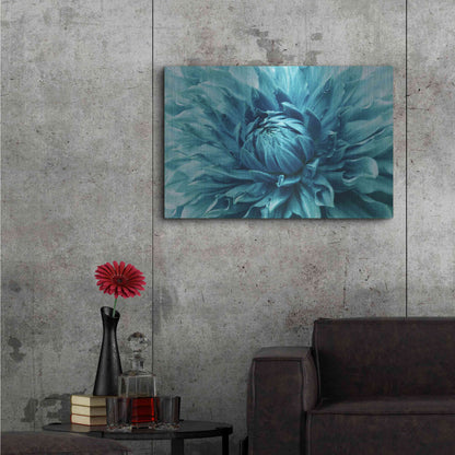 Luxe Metal Art 'Turquoise Dahlia' by Epic Portfolio, Metal Wall Art,36x24