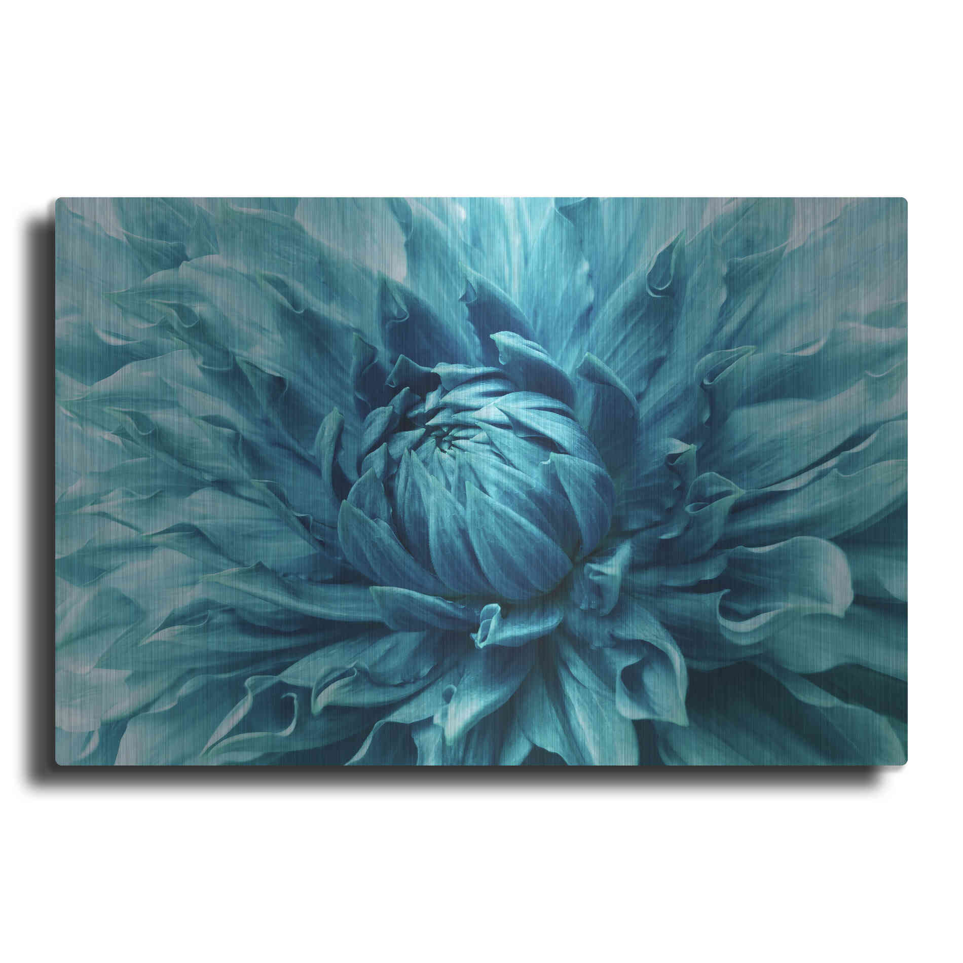Luxe Metal Art 'Turquoise Dahlia' by Epic Portfolio, Metal Wall Art